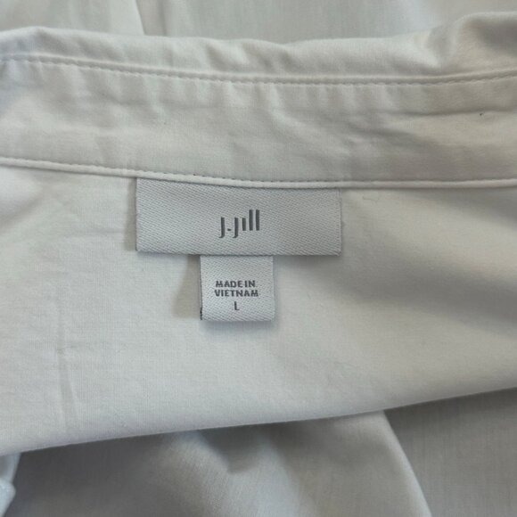 J. Jill Shirt Women L White Side-button Stepped-hem Tunic Side Button Detail - Picture 6 of 12